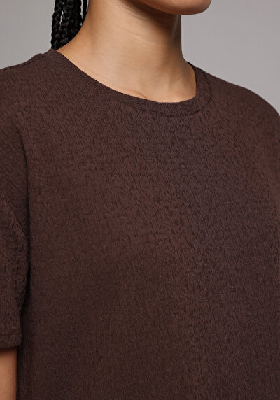 Image de Blouse À Manches Courtes Marron Regular Fit Manches Courtes Femme