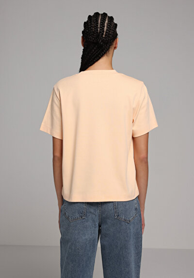 Image de T-shirt À Manches Courtes Orange Boxy Fit Droit Femme