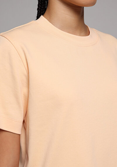 Image de T-shirt À Manches Courtes Orange Boxy Fit Droit Femme
