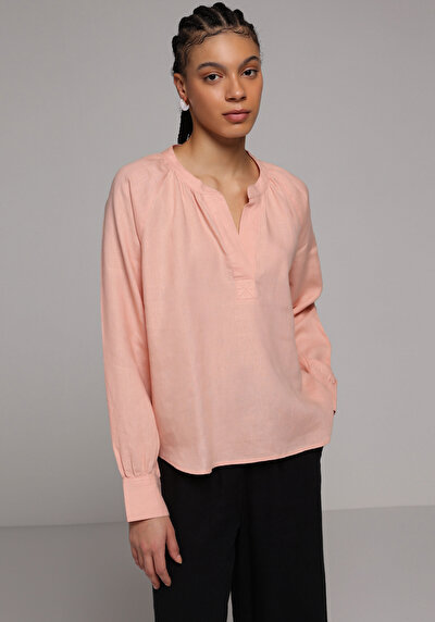 Afficher les détails de Chemise À Manches Longues Saumon Fashion Fit   Femme