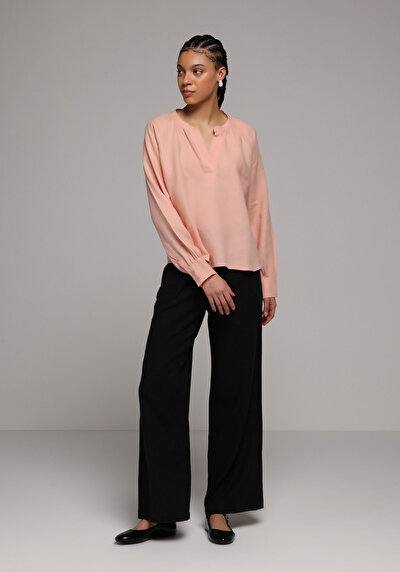 Image de Chemise À Manches Longues Saumon Fashion Fit Femme