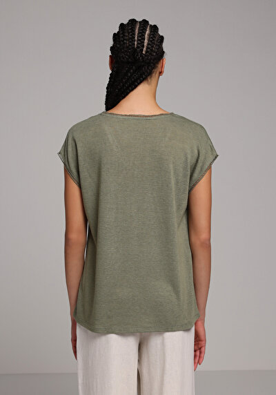 Image de Blouse À Manches Courtes Kaki Regular Fit Manches Courtes Femme