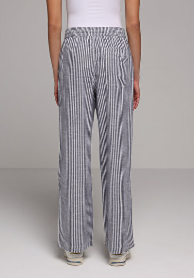 Image de Pantalon Ecru Wide Leg High Rise En Uni Regular Fit Femme