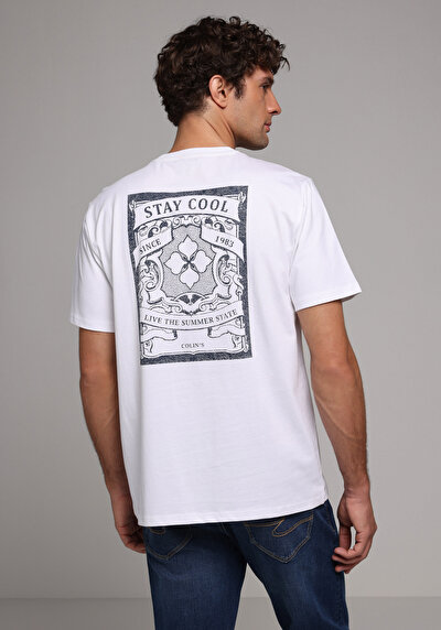 Image de T-shirt À Manches Courtes Blanc Comfort Fit Droit Homme