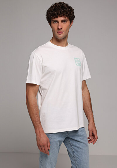 Image de T-shirt À Manches Courtes Blanc Comfort Fit Droit Homme