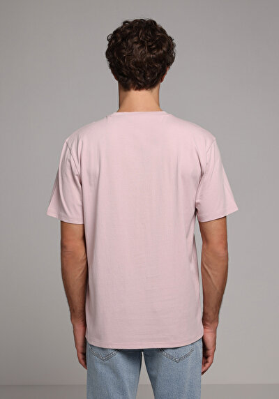 Image de T-shirt À Manches Courtes Rose Comfort Fit Droit Homme
