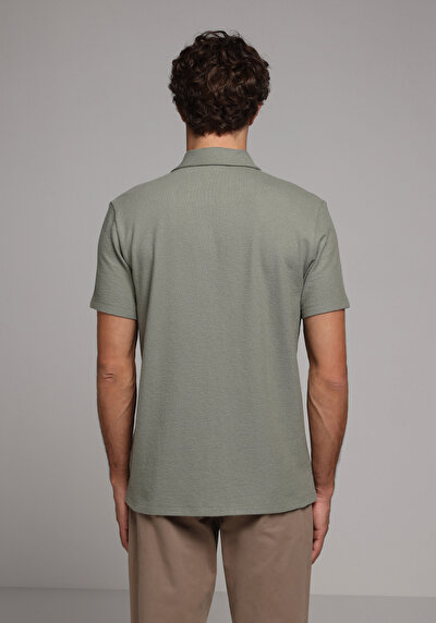 Image de T-shirt Polo À Manches Courtes Vert Droit Regular Fit Homme