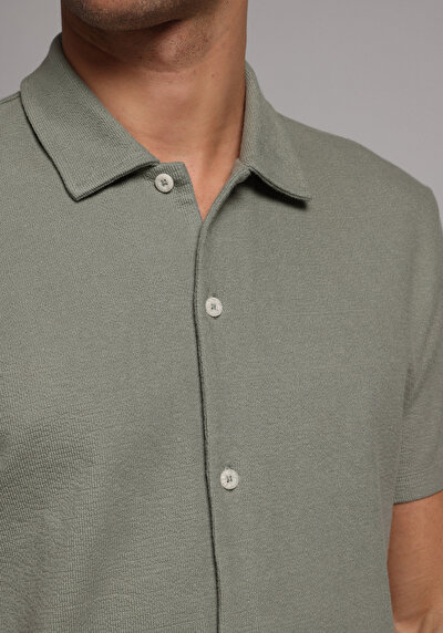 Image de T-shirt Polo À Manches Courtes Vert Droit Regular Fit Homme
