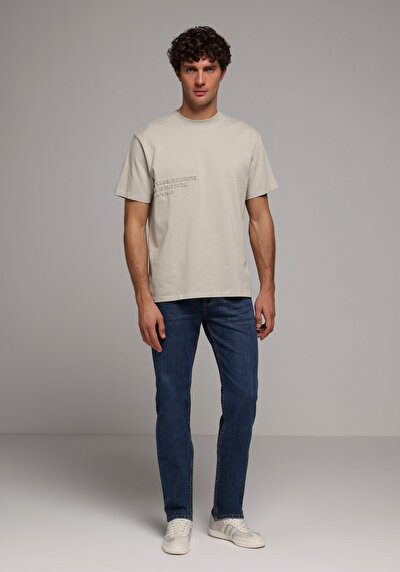 Image de T-shirt À Manches Courtes Vert Oversize Fit Droit Homme