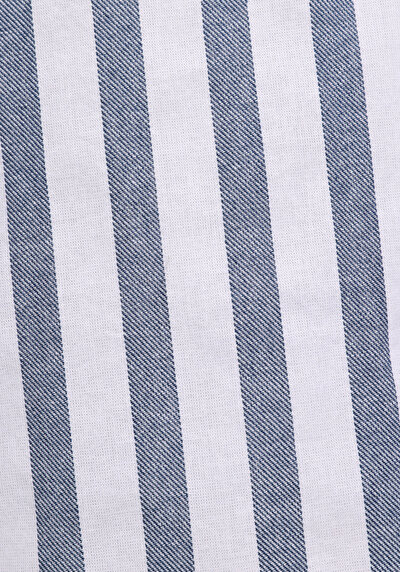 Afficher les détails de Chemise À Manches Longues Bleu Regular Fit Rayé Ratière Homme