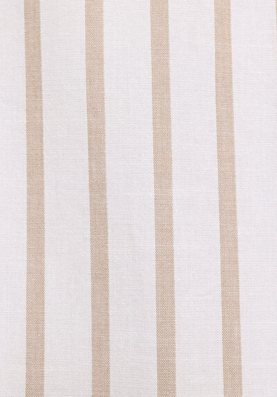 Afficher les détails de Chemise À Manches Longues Beige Regular Fit Rayé Sergé Homme