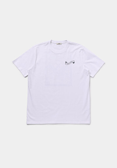 Image de T-shirt À Manches Courtes Blanc Comfort Fit Droit Homme