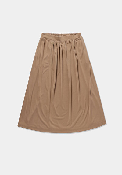 Afficher les détails de Jupe Beige Regular Fit Droit Supreme Mdi Femme