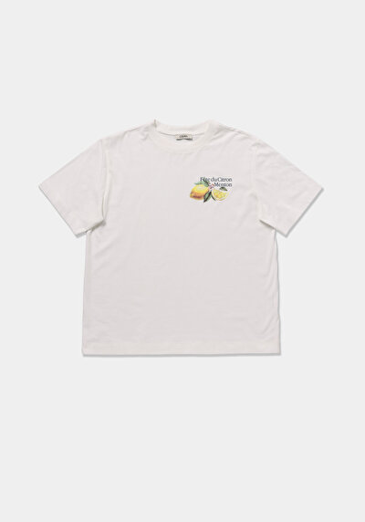 Image de T-shirt À Manches Courtes Blanc Regular Fit Imprimé Femme
