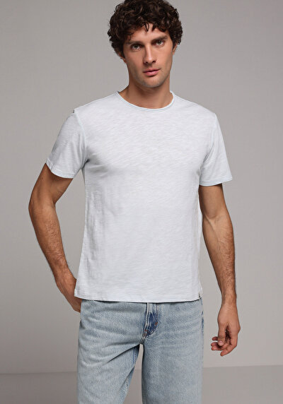 Afficher les détails de T-shirt À Manches Courtes Bleu Regular Fit  Homme