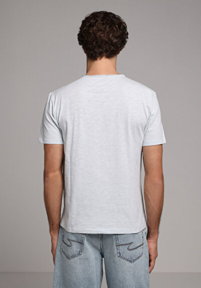 Image de T-shirt À Manches Courtes Bleu Regular Fit Homme