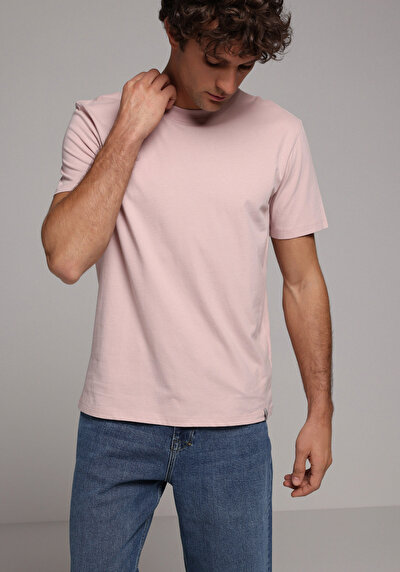 Image de T-shirt À Manches Courtes Rose Regular Fit Droit Homme