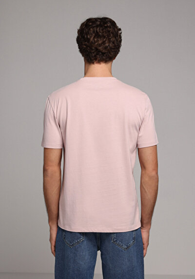 Image de T-shirt À Manches Courtes Rose Regular Fit Droit Homme