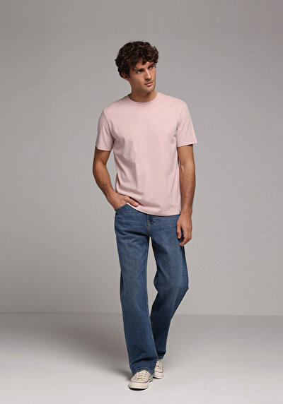 Image de T-shirt À Manches Courtes Rose Regular Fit Droit Homme
