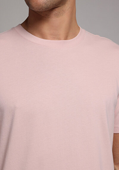 Image de T-shirt À Manches Courtes Rose Regular Fit Droit Homme
