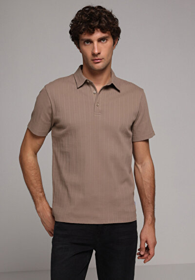 Image de T-shirt Polo À Manches Courtes Marron Jakarli Regular Fit Homme