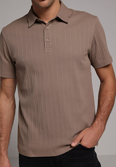 Image de T-shirt Polo À Manches Courtes Marron Jakarli Regular Fit Homme