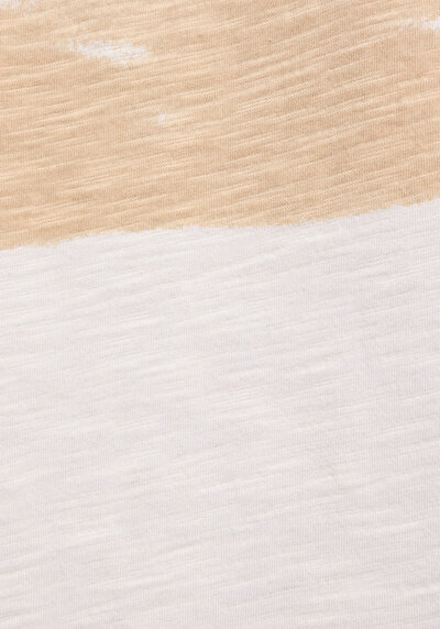 Afficher les détails de T-shirt À Manches Courtes Beige Comfort Fit Rayé Homme