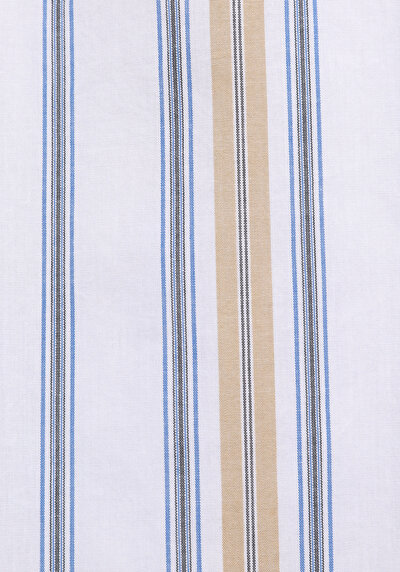 Afficher les détails de Chemise À Manches Longues Multicolou Relaxed Fit Rayé Sergé Homme