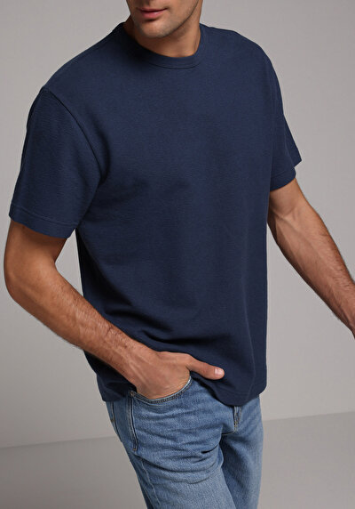 Image de T-shirt À Manches Courtes Marine Comfort Fit Droit Homme
