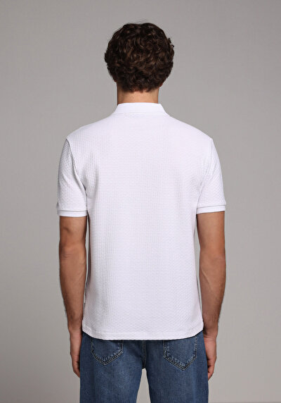 Image de T-shirt Polo À Manches Courtes Blanc Droit Regular Fit Homme