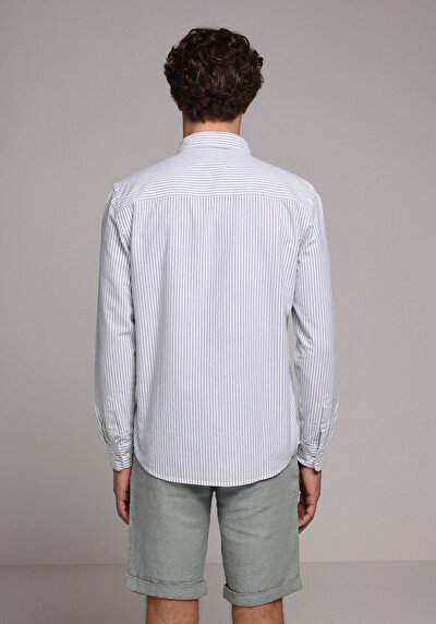 Image de Chemise À Manches Longues Regular Fit Rayé Sergé Homme
