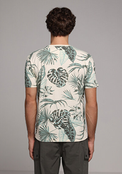 Image de T-shirt À Manches Courtes Vert Regular Fit Droit Homme