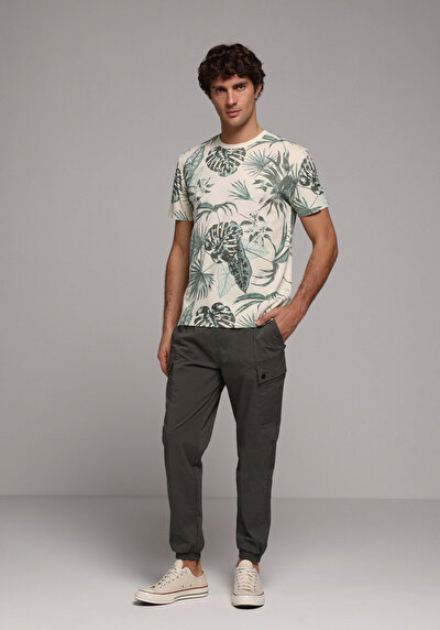 Image de T-shirt À Manches Courtes Vert Regular Fit Droit Homme
