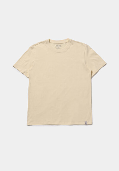 Afficher les détails de T-shirt À Manches Courtes Jaune Regular Fit Droit Homme