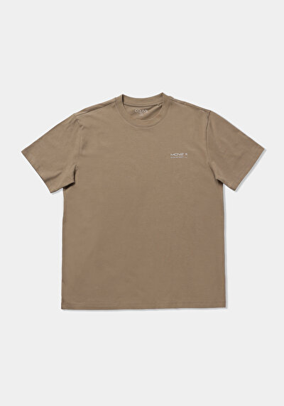 Image de T-shirt À Manches Courtes Beige Comfort Fit Droit Homme