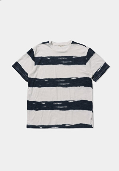 Image de T-shirt À Manches Courtes Marine Comfort Fit Rayé Homme