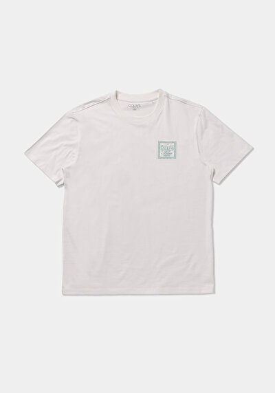 Image de T-shirt À Manches Courtes Blanc Comfort Fit Droit Homme