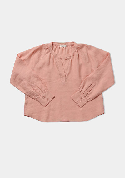 Afficher les détails de Chemise À Manches Longues Saumon Fashion Fit   Femme