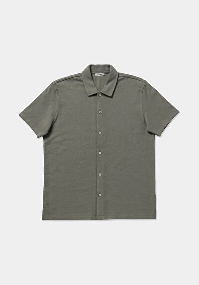 Image de T-shirt Polo À Manches Courtes Vert Droit Regular Fit Homme