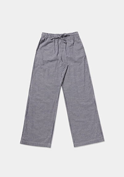 Afficher les détails de Pantalon Ecru Wide Leg High Rise En Uni Regular Fit Femme