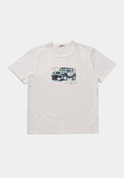 Image de T-shirt À Manches Courtes Blanc Comfort Fit Droit Homme