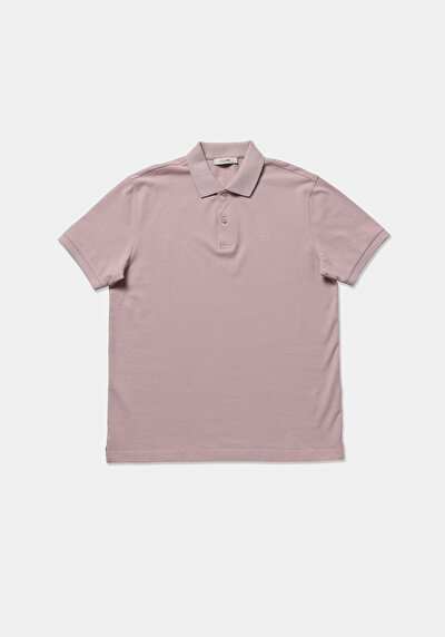 Image de T-shirt Polo À Manches Courtes Rose Droit Regular Fit Homme