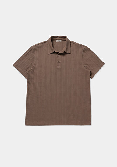 Image de T-shirt Polo À Manches Courtes Marron Jakarli Regular Fit Homme