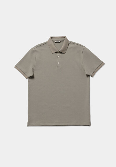 Image de T-shirt Polo À Manches Courtes Vert Droit Regular Fit Homme