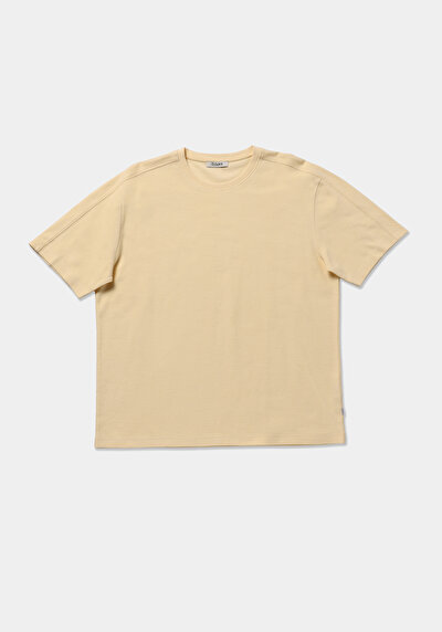 Image de T-shirt À Manches Courtes Jaune Comfort Fit Droit Homme