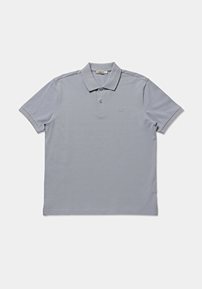 Image de T-shirt Polo À Manches Courtes Bleu Droit Regular Fit Homme
