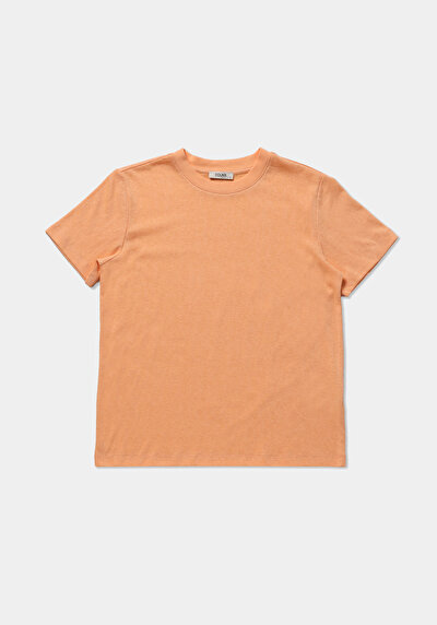 Image de T-shirt À Manches Courtes Saumon Regular Fit Droit Femme