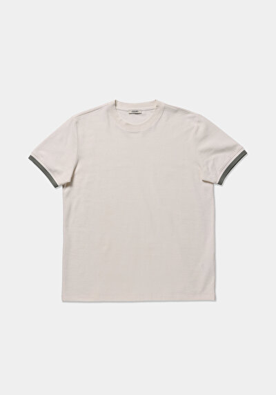 Image de T-shirt À Manches Courtes Blanc Regular Fit Droit Homme