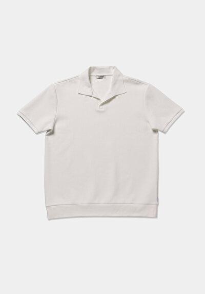 Image de T-shirt Polo À Manches Courtes Blanc Droit Regular Fit Homme
