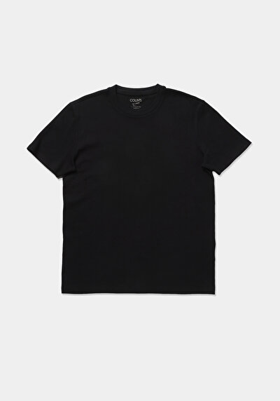 Image de T-shirt À Manches Courtes Noir Regular Fit Droit Homme